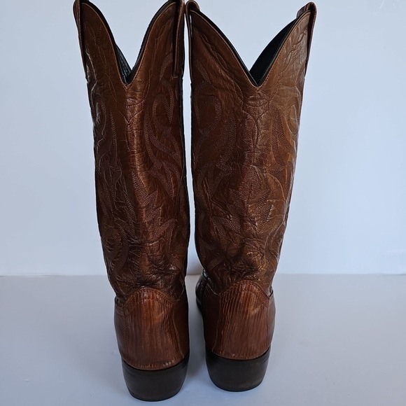Vintage Dan Post‎ Men's TEJU Lizard Cowboy Boots Brown Size 7.5 D -  1706 - Picture 5 of 16